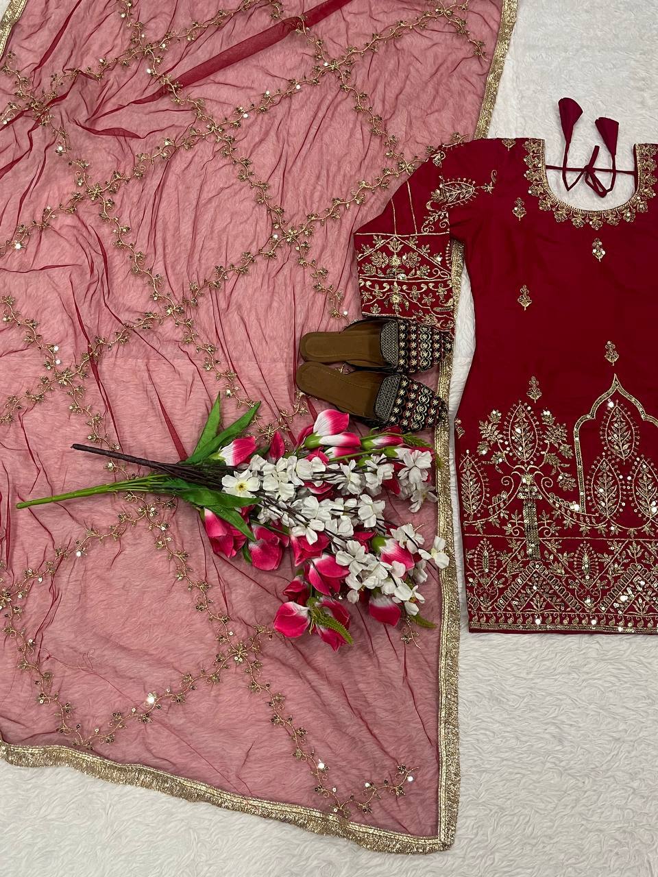 The Sovereign Magenta Zari-Embroidered Ensemble